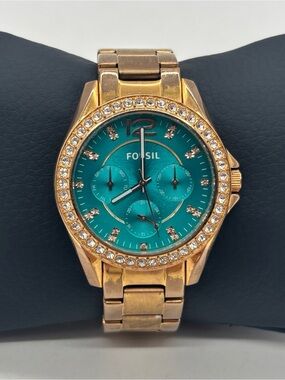 Fossil Riley Watch ES3385 Womens Day Date 24H Quartz Working - New Battery